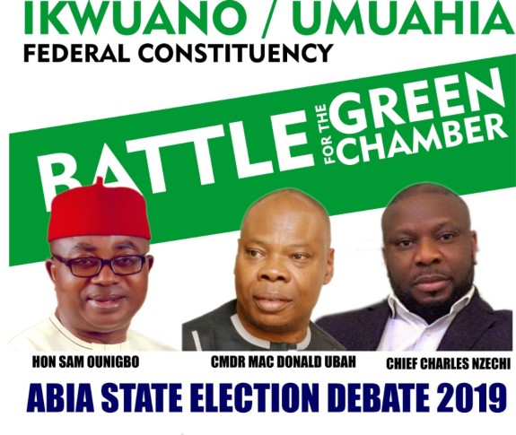 ABIA DEBATE 2019: Hon. Onuigbo, Nzechi, and MacDonald Set To Face Each Other For Ikwuano/Umuahia Debate