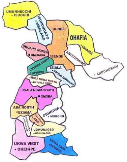 Map of Abia state with details