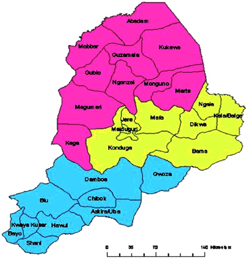 Map of Borno State