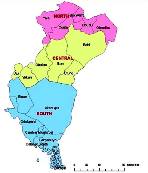 Map of Cross River State with details