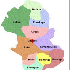 Map of Gombe State with details