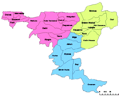 Map of Jigawa State with details