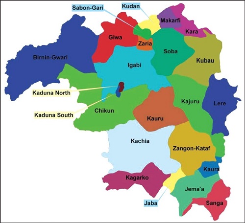 Map of Kaduna State with details