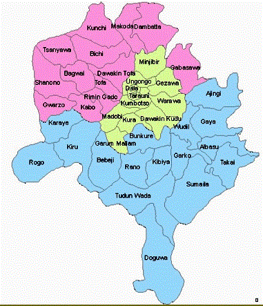 Map of Kano State with details