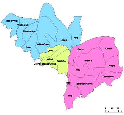 Map of Kogi State with details
