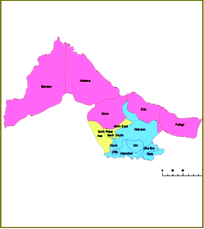 Map of Kwara State with details