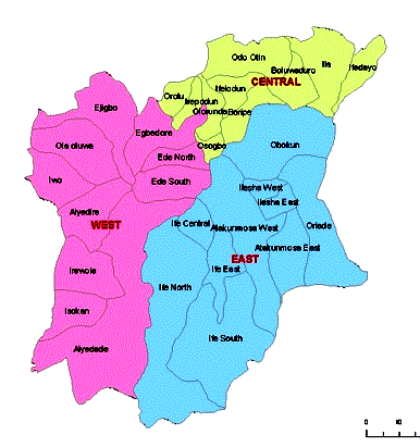 Map of Osun State with details