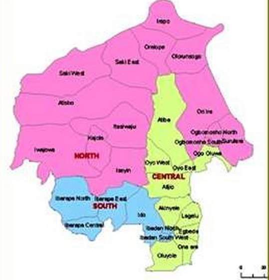 Map of Oyo State with details