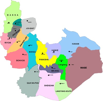 Map of Plateau State with details