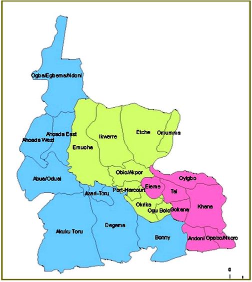 Map of Rivers State with details