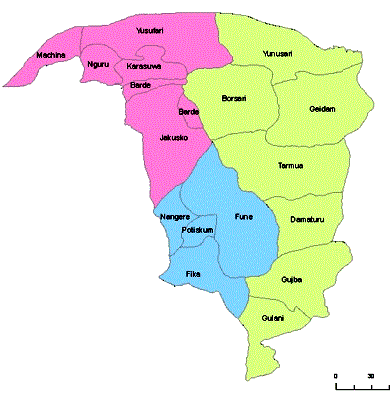 Map of Yobe State with details