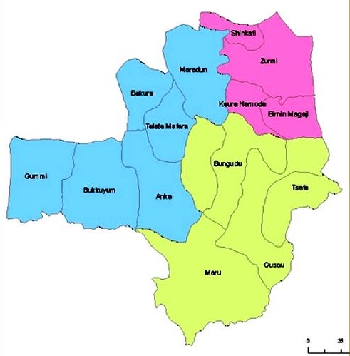 Map of Zamfara State with details