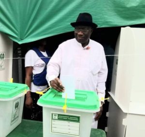 Bayelsa Governorship Election: Former President, Jonathan Cast His Vote in His Hometown