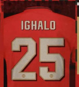 Odion Ighalo Jersey Number for Manchester United