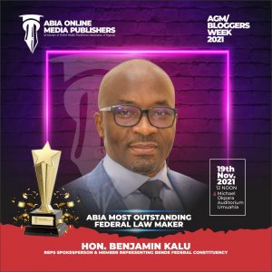 Abia Online Media AGM/Bloggers Week: Hon Benjamin Kalu Emerges Abia Most Outstanding Federal Legislator