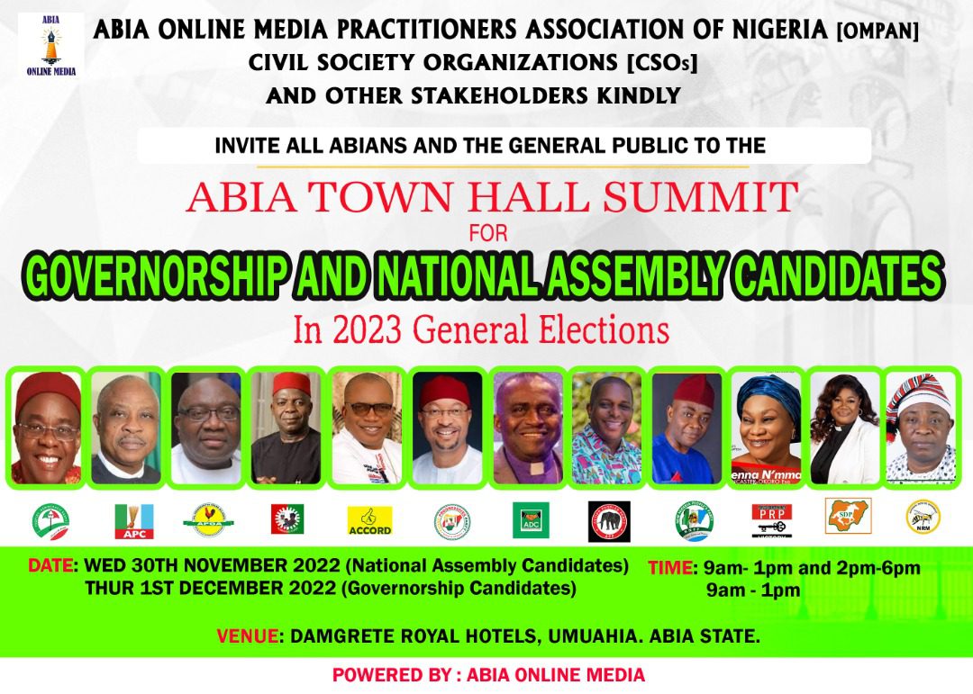 Abia Town Hall Summit New Dates Emerges as More Candidates Confirm