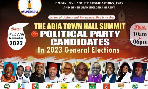 Abia Online Media Practitioners Organizes Town Hall Summit for Electoral Candidates in the State